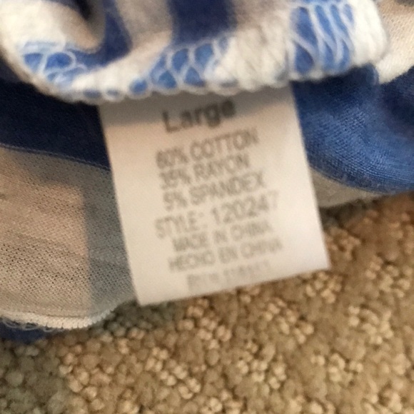 Poof! blue striped tunic top size L - Picture 3 of 5